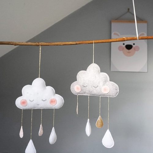 ins decoration ins style Nordic style children's tent decoration clouds felt raindrop pendant children's room decoration wall decoration