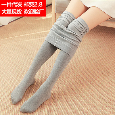 2018 Autumn and winter Combed Alondra Leggings Self cultivation Show thin one Plush Pantyhose 200g