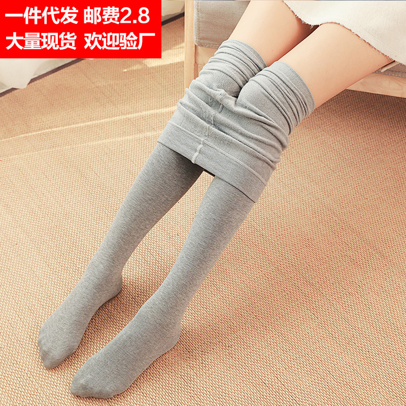 2018 Autumn and winter Combed Alondra Leggings Self cultivation Show thin one Plush Pantyhose 200g