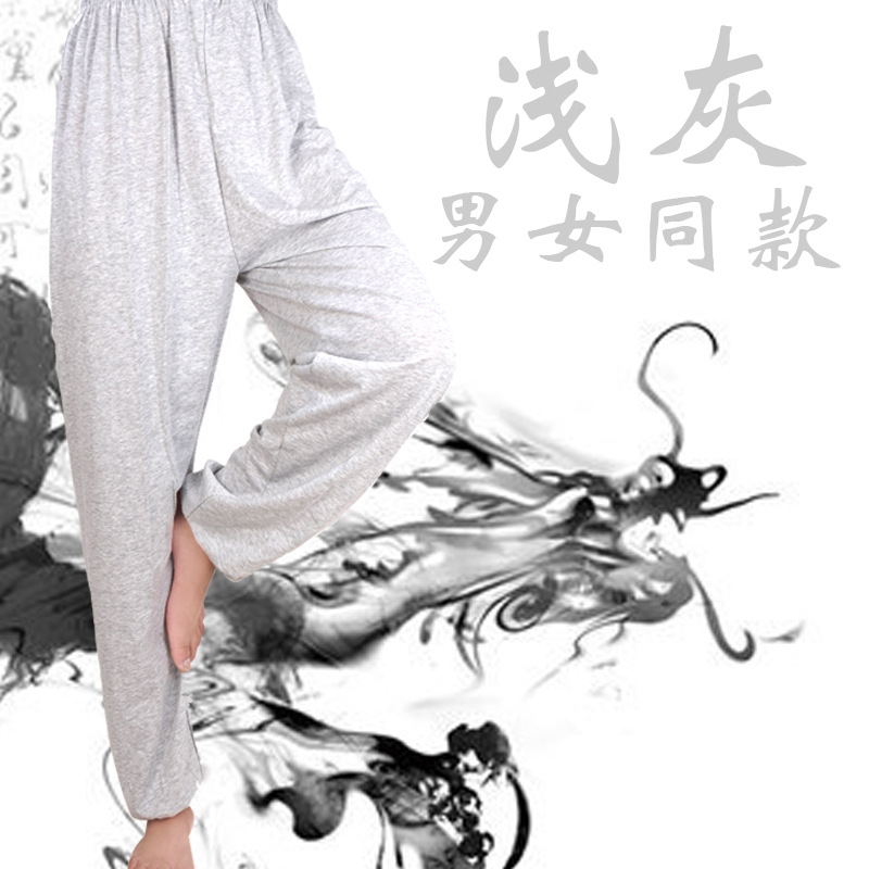 莫代爾瑜伽服正品瑜伽太極褲 男士莫代爾長褲舞蹈練功褲運動褲