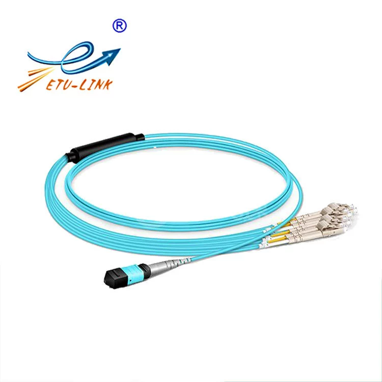 ETU-LINK 8-ядерный MPO-4xLC дуплексный 10-гигабитный многомодовый патч-корд OM3 с ответвлением волокна 1M Polar B