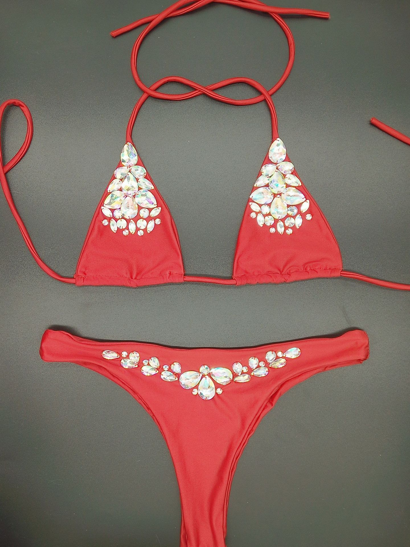 Women's Solid Color 2 Pieces Set Bikinis Swimwear display picture 8