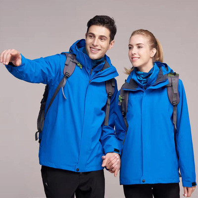 秋冬季户外情侣冲锋衣运动防风加厚登山服宽松休闲现货拆卸工作服