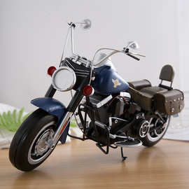 复古摩托车摆件 铁艺手工工艺品车模型 橱窗咖啡厅装饰品摄影道具