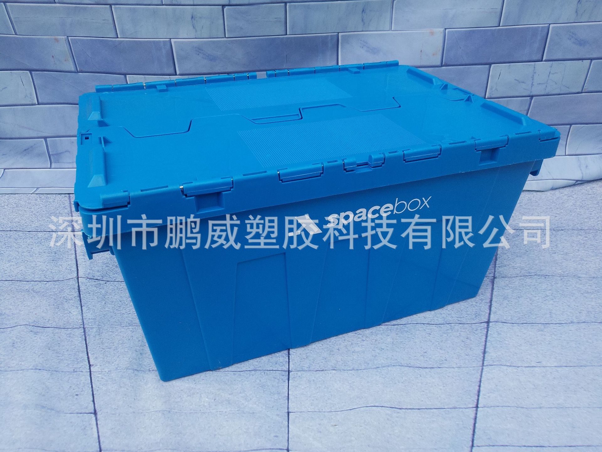 鹏威厂家批发 塑胶周转箱 连盖塑料周转箱 五金配件收纳箱可丝印