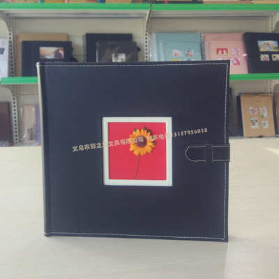 永真花高端皮料开窗DIY相册10寸手工私人定制影楼纪念册创意礼品