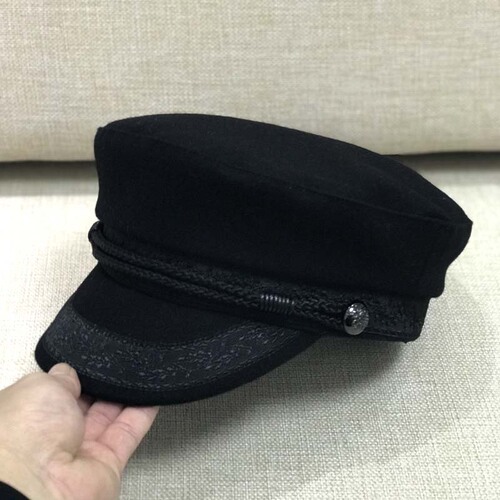 Beanie winter hats versatile fashion tassel octagonal hats wool felt berets flat hats women trendy