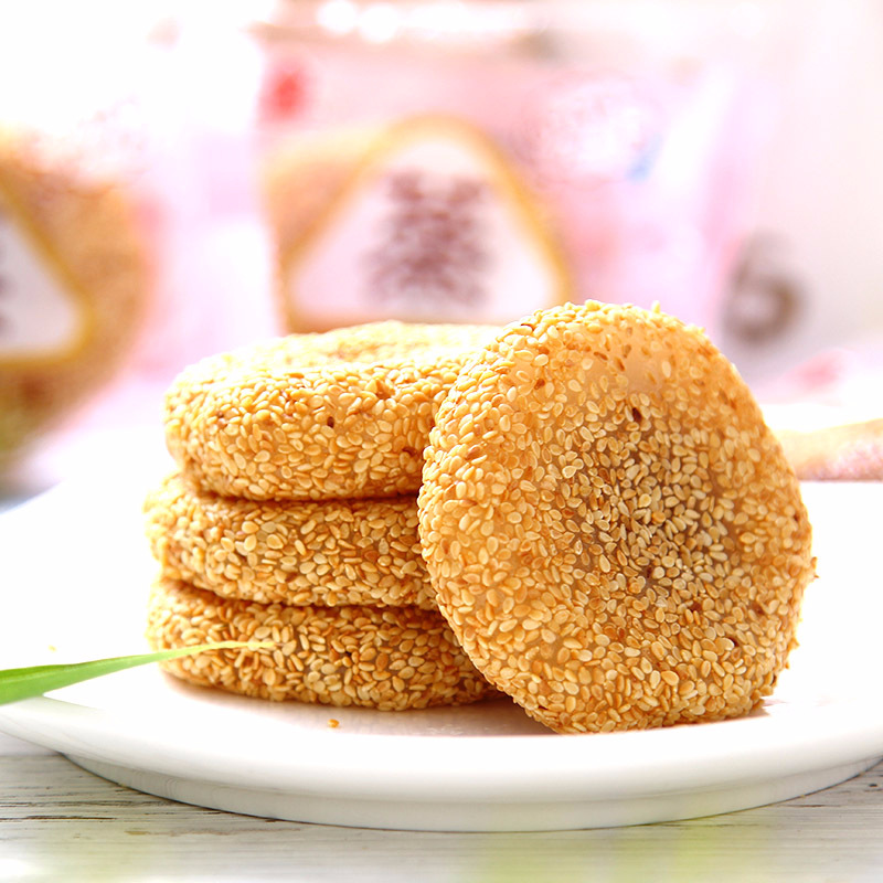 [One-piece delivery] ranli Sesame cool sweet potato dried soup round glutinous rice cake leisure food snack snack