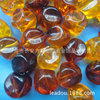 Amber plastic round beads, 15mm