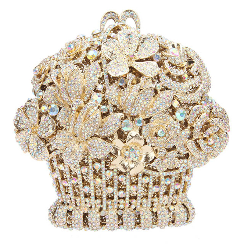 BL091 bolsas de diamantes transfronterizas, bolsas de cristal metálicas, bolsas de diamantes, bolsas de mano, bolsas de flores, bolsas de diamantes, hebillas magnéticas