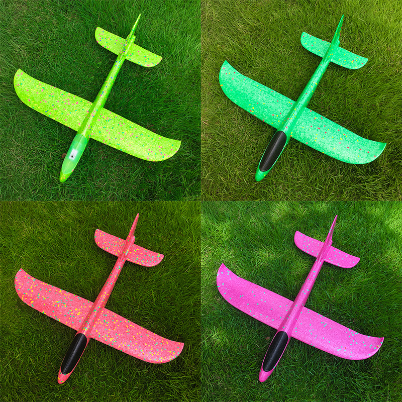 Throw the aircraft Large foam Glider 48cm Convolution aircraft wholesale children Toys outdoors square