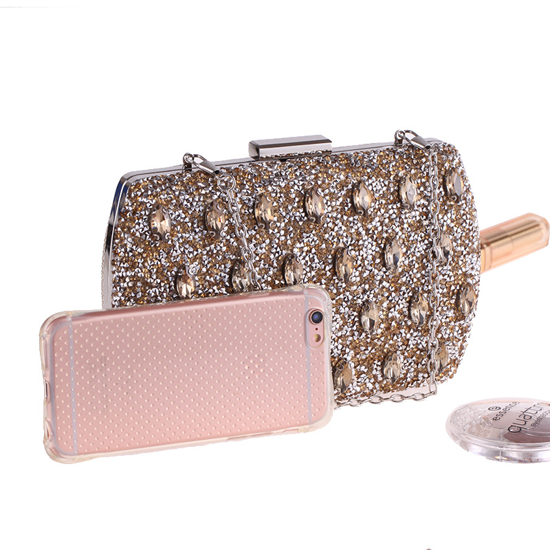 New Diamond-encrusted Evening Bag Women's Evening Dress Party Dress Clutch display picture 11