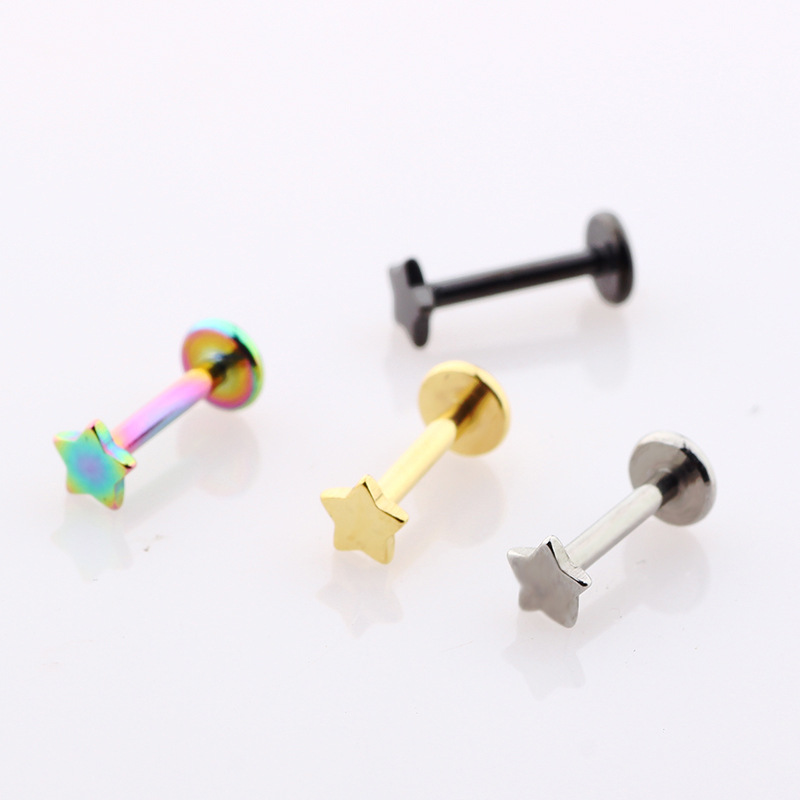 Labret stud lip piercing jewelry styling detail