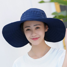 韓版夏季帽子女防紫外線大檐帽女士遮陽帽折疊空頂布帽防曬太陽帽