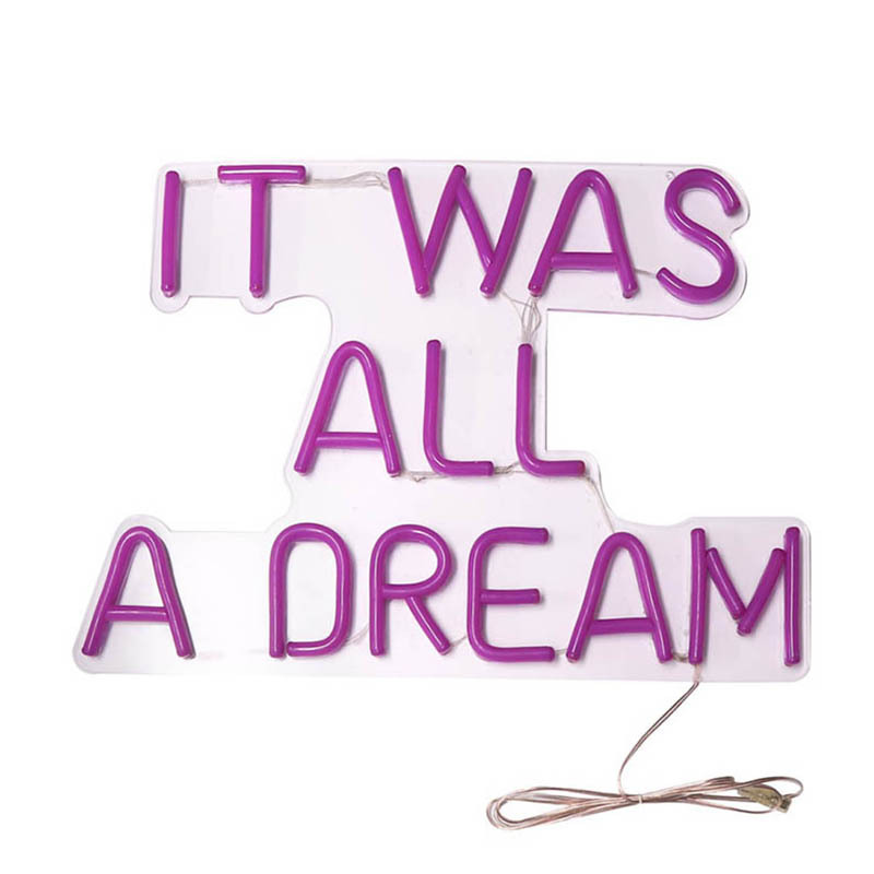 It Was All A Dream  ins霓虹灯 LED手工酒吧造型装饰牌 52*37cm