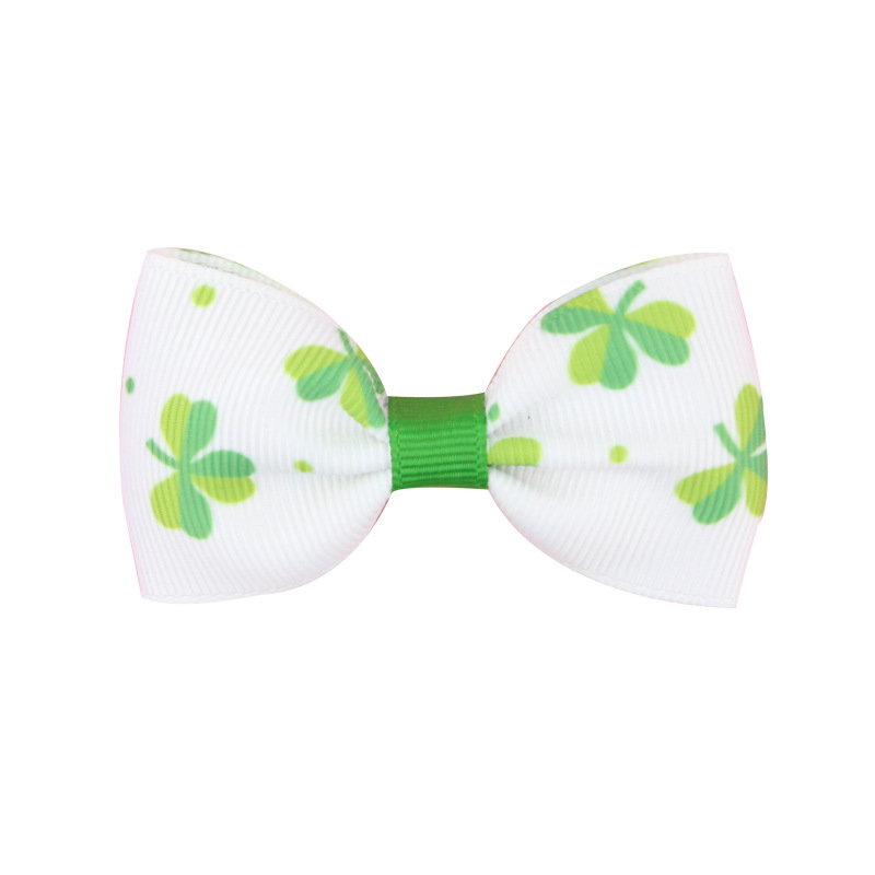 Kid's Simple Style Shamrock Bow Knot Cloth Handmade Hair Clip display picture 3