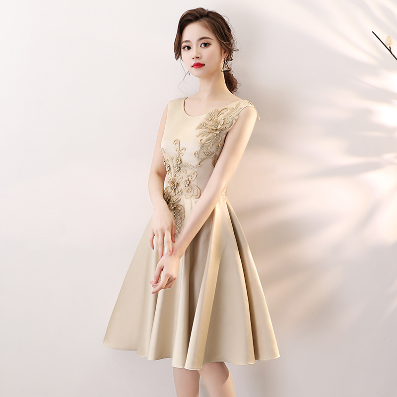 Elegant short spring bridesmaid dress