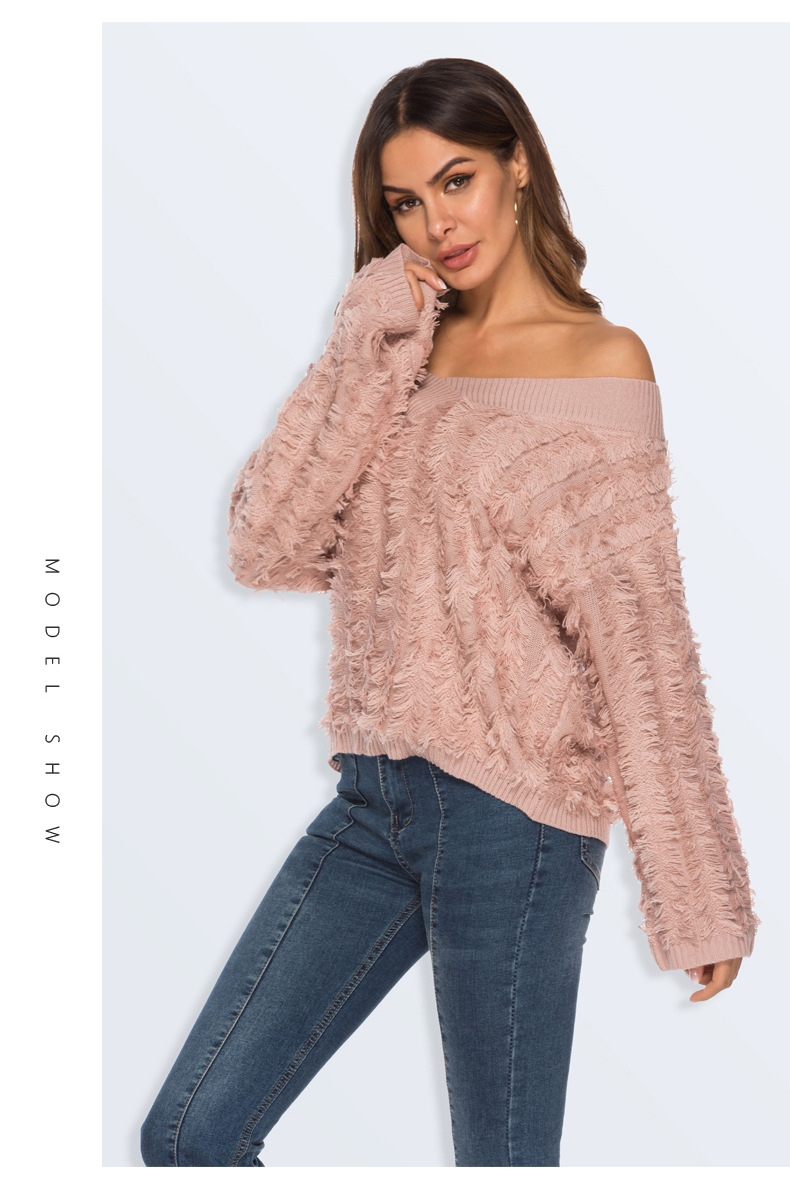  sexy V-neck personality tassel sweater NSYH7459