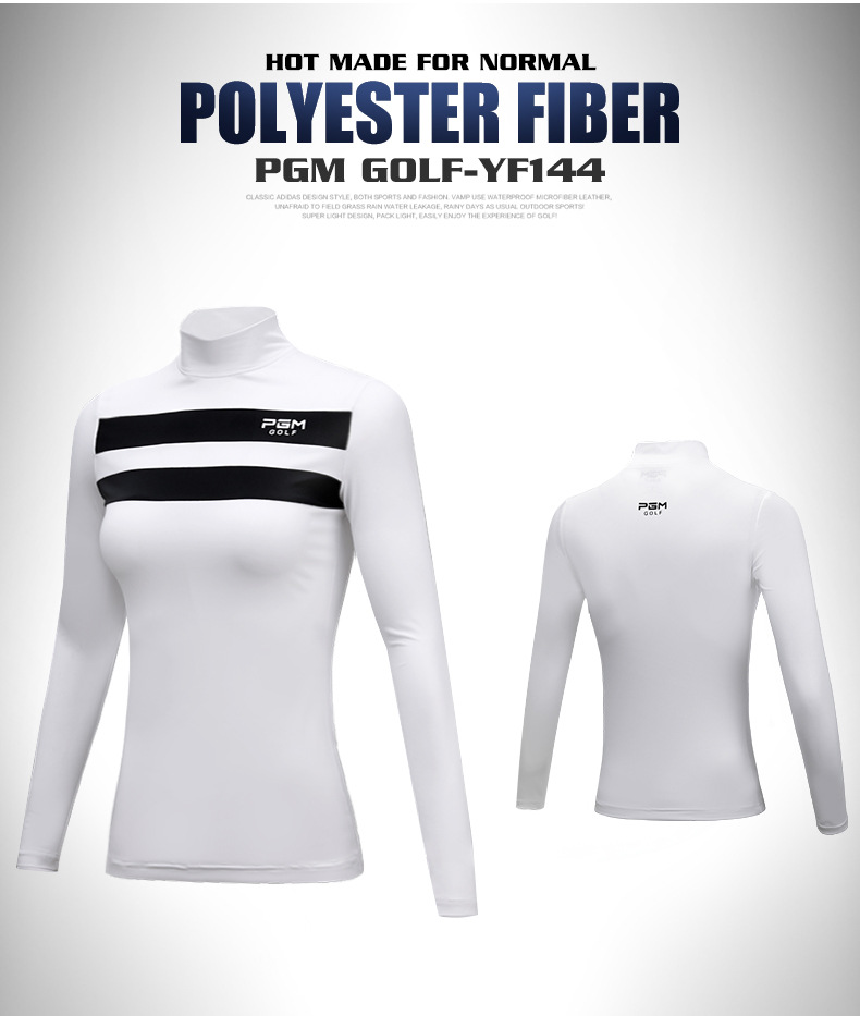 Bộ quần áo golf nữ PGM dài tay mặc trong mùa thu đông — Áo màu xanh hải quân màu trắng YF160, Áo đỏ trắng YF160, YF144 phiên bản dày màu trắng, Áo đỏ trắng YF160 [loại mỏng] chi tiết 18