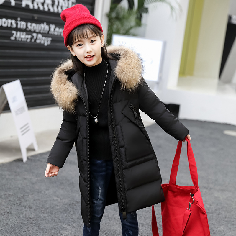 children Down Jackets girl winter keep warm fashion Hair collar CUHK girl Down Jackets Manufactor On behalf of