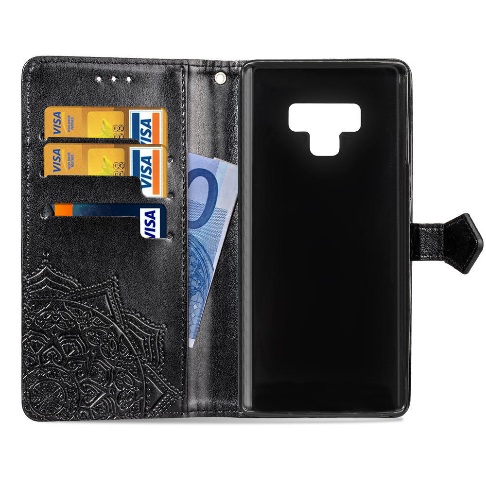 Mandala Embossed Leather Wallet Phone Case For Iphone 16_voghion.com