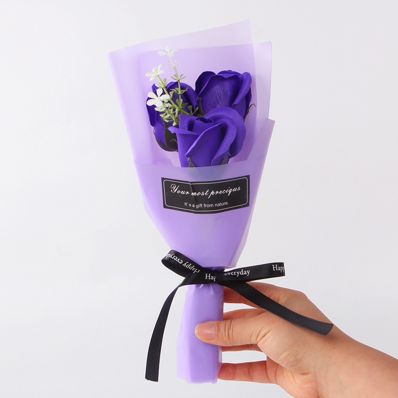 单束3朵礼品花紫色