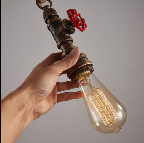 Cross-border American country retro nostalgic industrial-style restaurant bar creative hallway bar counter hemp rope water pipe pendant lights