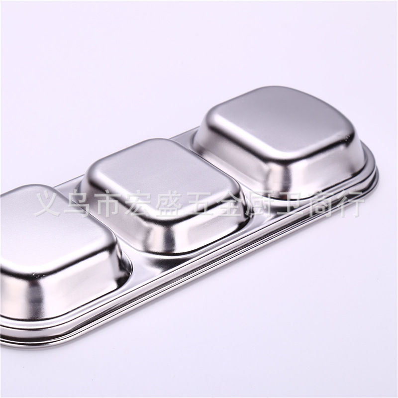 304不锈钢调味碟 多格韩式蘸料调料碟火锅酱油醋碟子火锅用品现货详情图9