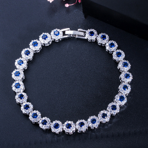 Alibaba Amazon Hot Selling European and American Fashion AAA Zirconia Bracelet Plated White Gold Jewelry Wholesale