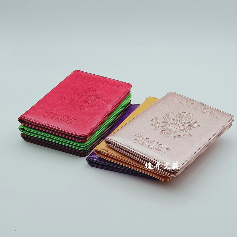 RFID passport cover PU travel passport card holder multifunctional and practical foldable document holder passport