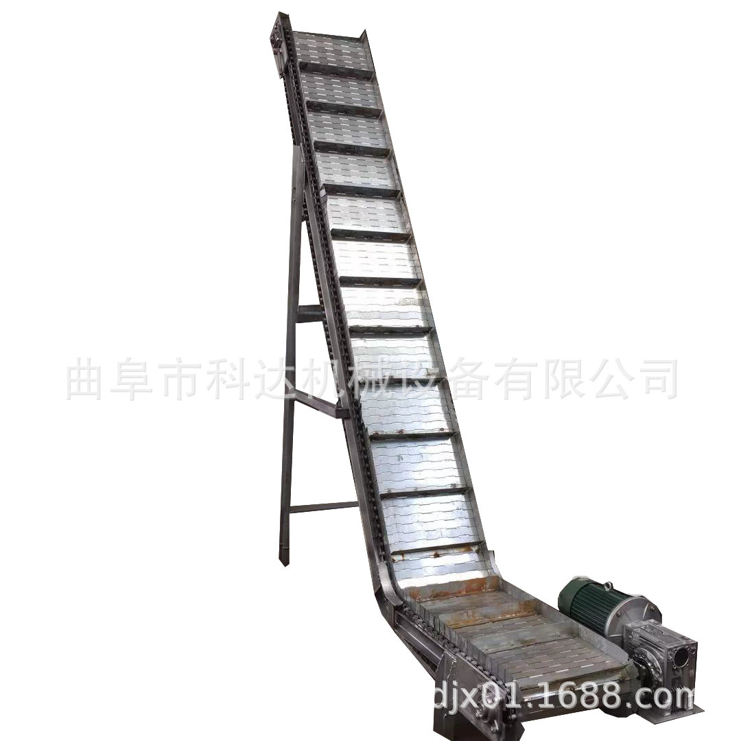 刮板输送机工矿业链板输送机 大倾角裙边格挡提升皮带输送机 科达