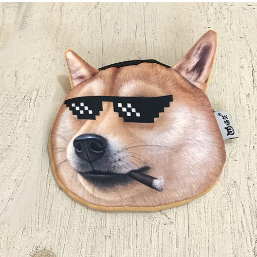 Women's Mini Fabric Wallet Cute Korean Silly Husky Creative Coin Purse - Dropshipping One Piece