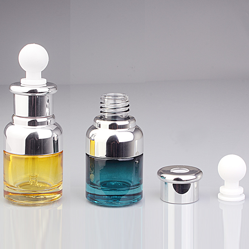 Botella de aceite esencial de vidrio botella cuentagotas cabeza de plástico botella de esencia líquida original salón de belleza maquillaje botella vacía 40ml30ml20ml