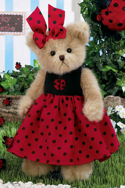 正版美国贝瑞泰迪 10寸瓢虫系列小女熊 全关节熊 正品毛绒玩具