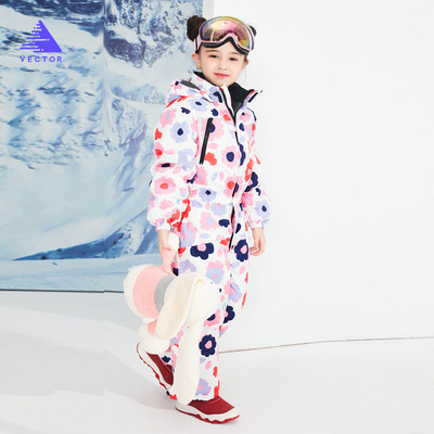 VECTOR男女童滑雪服户外保暖透气连体雪服男女童儿童雪服|ms