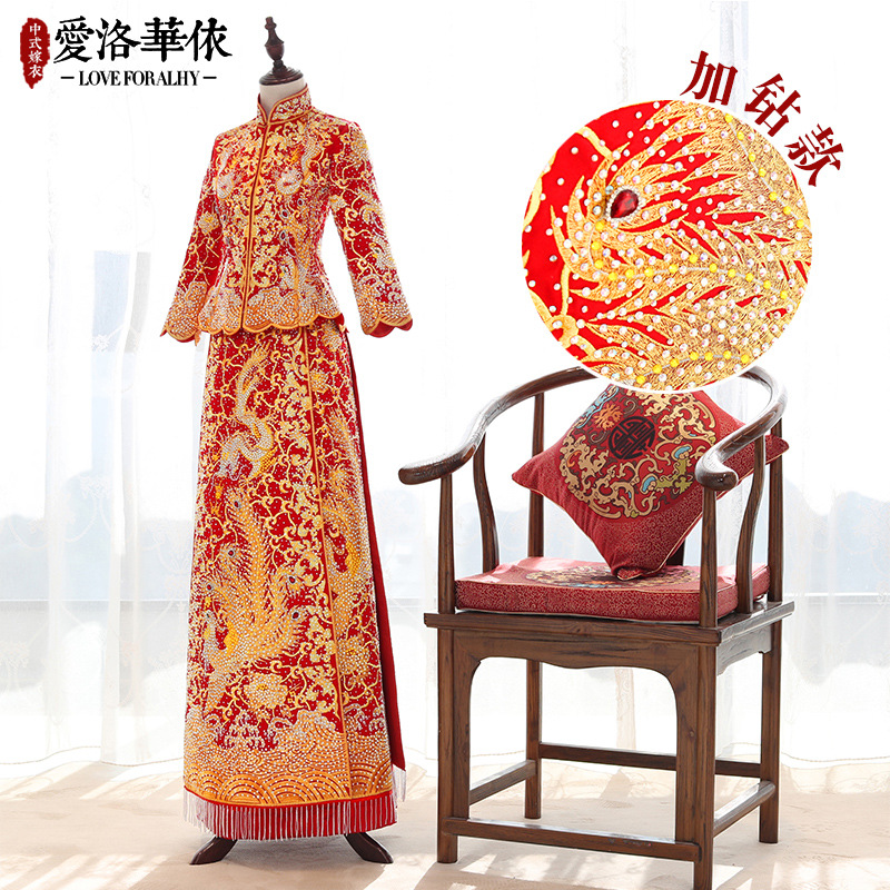 大五福龍鳳褂2021春夏新款中式嫁衣秀禾服新娘結婚敬酒服秀禾