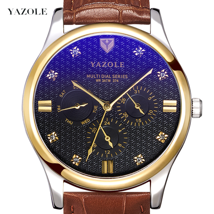 Men's Quartz Watch Multifunctional Calendar Waterproof Wristwatch_voghion.com