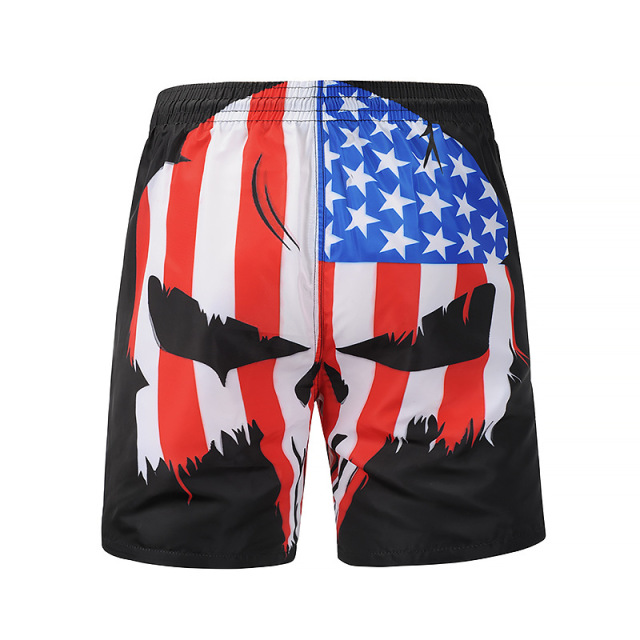New Trousers 3D National Flag Skeleton Printed Beach Trousers
