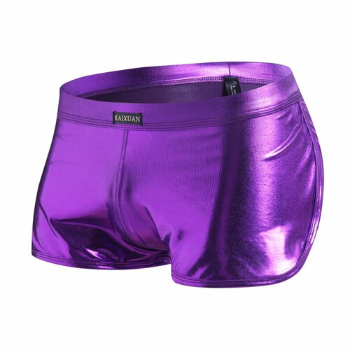 Men's Underwear Men's Boxer Briefs Patent Leather Imitation Leather Stage Performance Nightclub Sexy Underwear 1045PJ