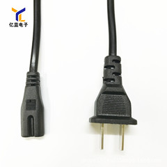 Factory direct sale 1.5-meter 2*0.5 square certified eight-character tail CCC certification pure copper two-prong plug power cord