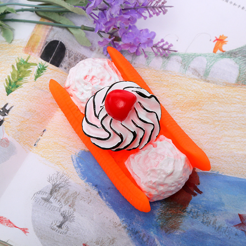 Fábrica al por mayor nuevo perro plátano fruta barco mordedura vinilo juguete mascota molar diente limpieza creativo perro divertido