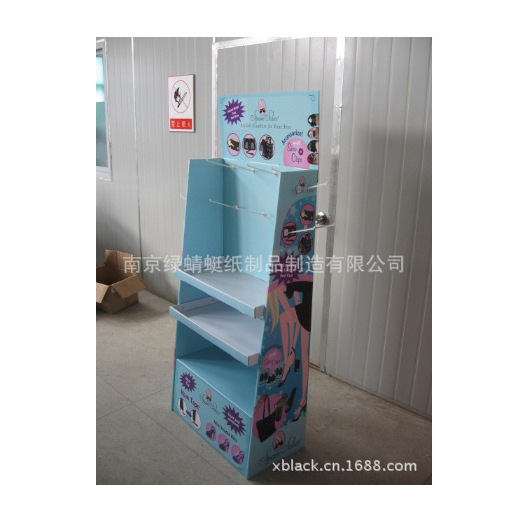 纸展示架  化妆品纸展示架  超市货品挂钩纸货架