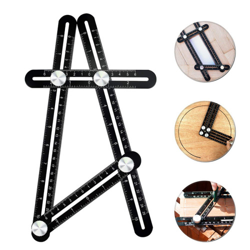 Aluminum alloy multifunctional movable four-fold ruler Stainless steel four-sided ruler Four-corner ruler 4-fold ruler Multi-angle folding ruler