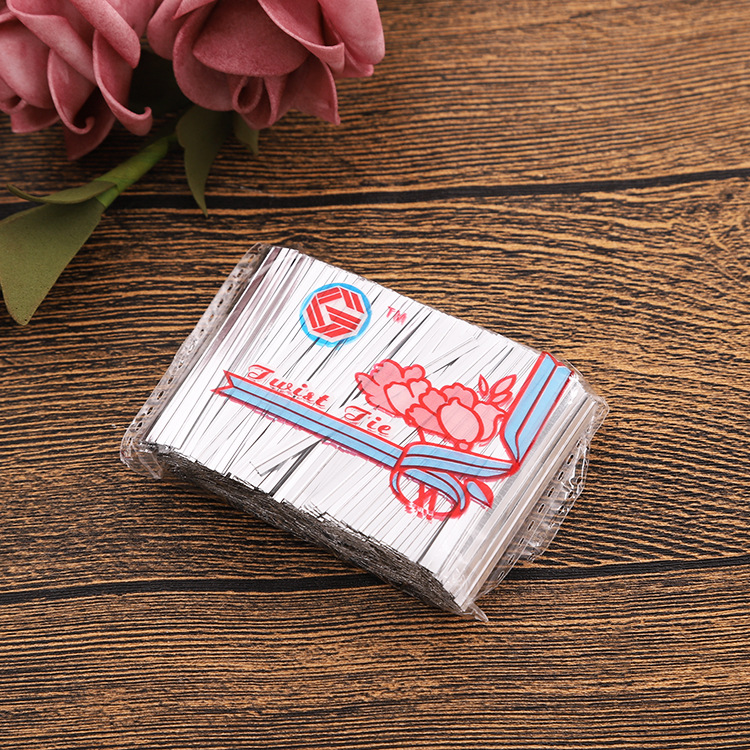 厂家直销5CM金银丝扎带 封口扎带 糖果包装束口带 魔带包装扎丝带