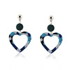 Earrings heart-shaped, accessory, 2018, Korean style, wholesale