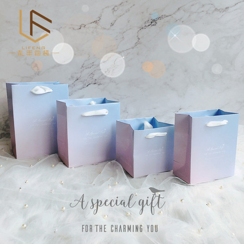 Lifeng Packaging Direct Sale Iridescent Gradient Pink Jewelry Box Ring Bracelet Accessory Packaging Box Paper Box