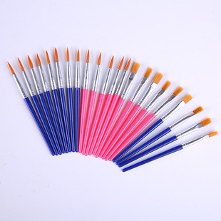 10.8cm plastic rod pointed flat head oil brush acrylic watercolor brush Goulianbi art painting supplies
