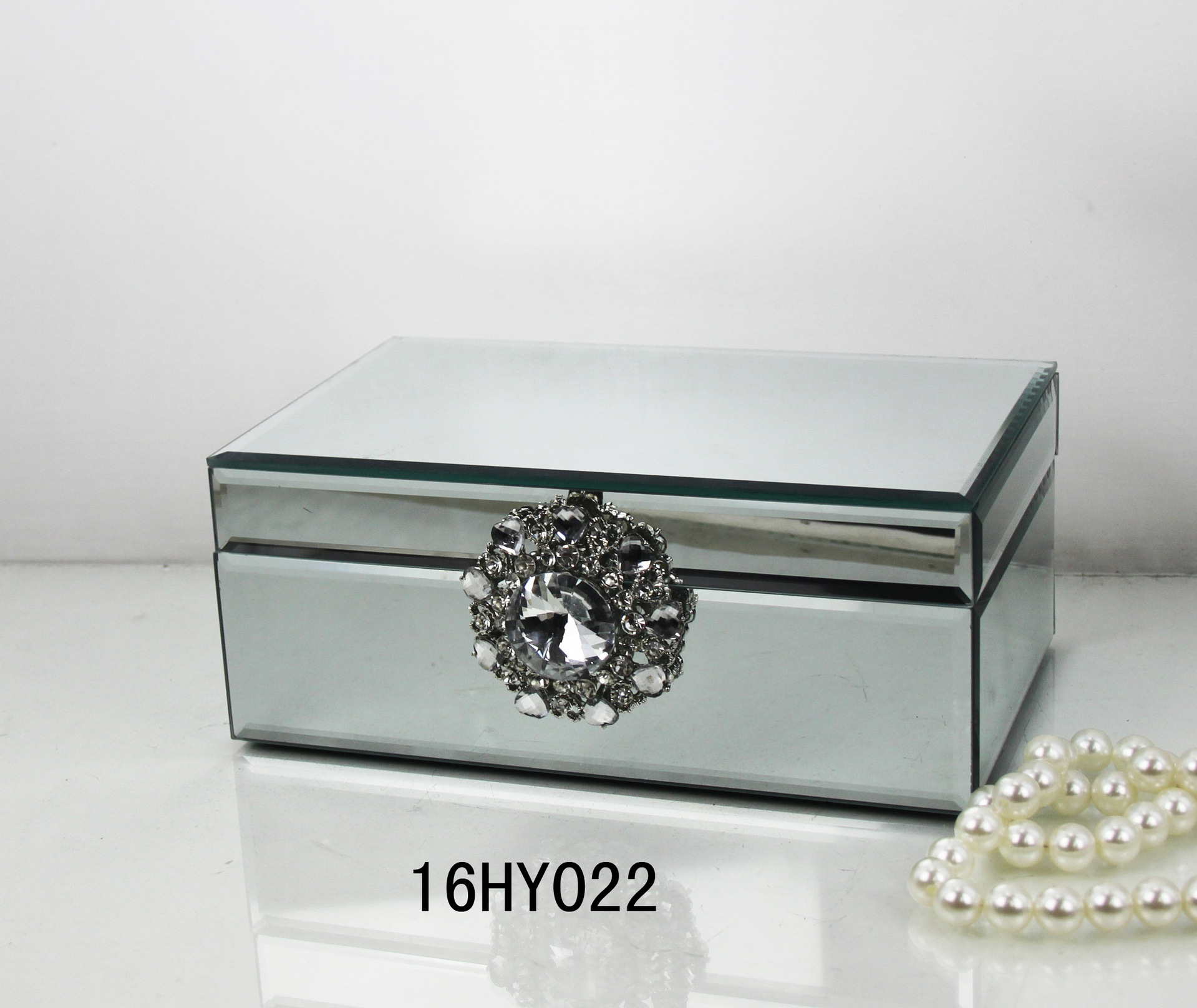 玻璃镜面首饰盒陈设摆件银色珠宝盒饰品盒展示盒礼盒耳饰创意摆件