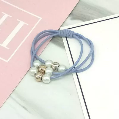 Fresh durable hair rope from pearl for adults, three in one, simple and elegant design