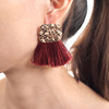 Fashionable retro metal earrings with tassels, boho style, European style, wholesale